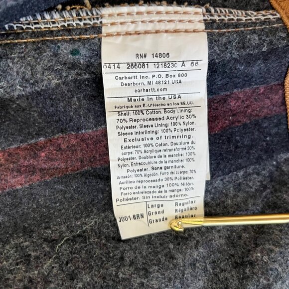 Carhartt Blanket Lined Detroit J001 Jacket Sz Large Shipyard Patch Union USA - Picture 14 of 16